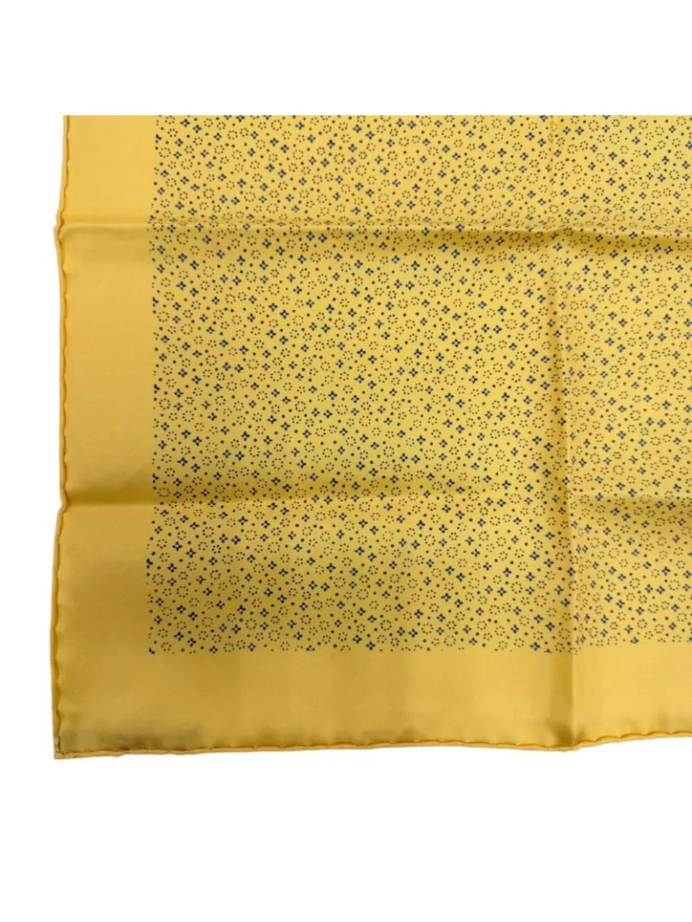 Hermes Petit Carre 45 Gavroche Silk 100% Scarf Yellow Blue